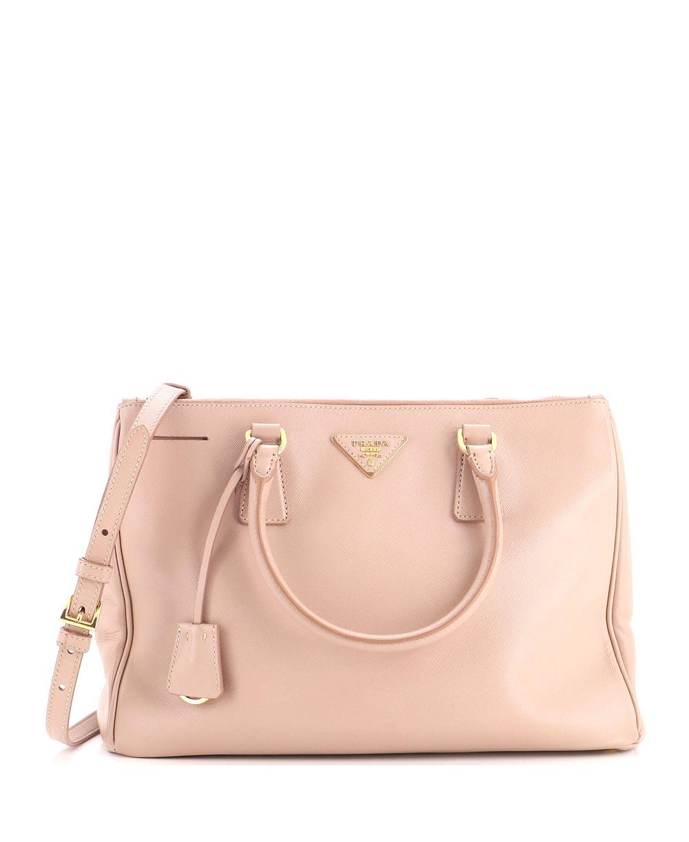 Pre-Owned Prada средняя сумка-тоут Double Zip Lux из кожи Сафьяно с двойной молнией