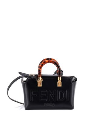 Б/у сумка Fendi Mini Logo By The Way с верхней ручкой из тисненой кожи