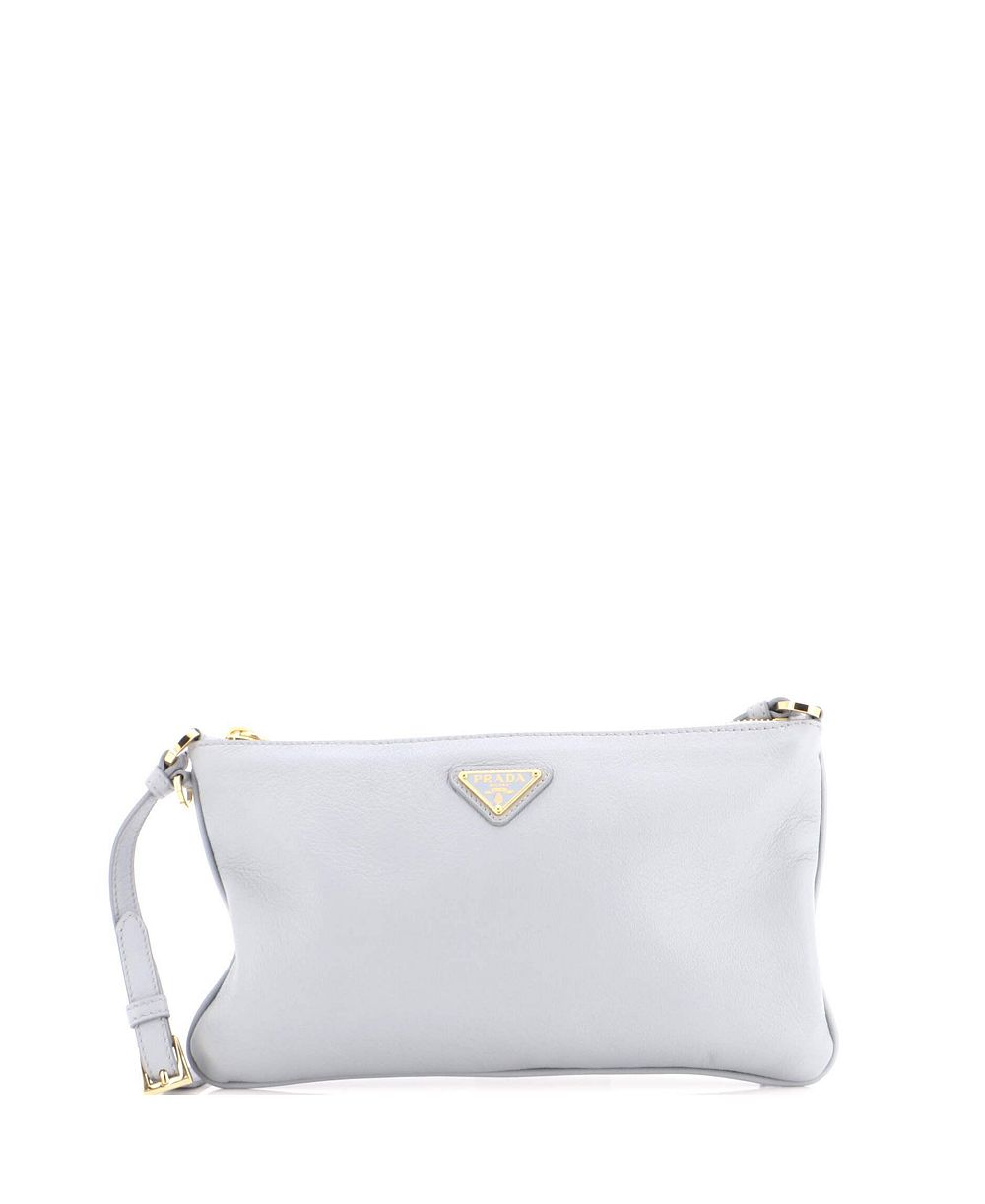Б/у плечевая сумка Prada Zip Flat Pouch из кожи