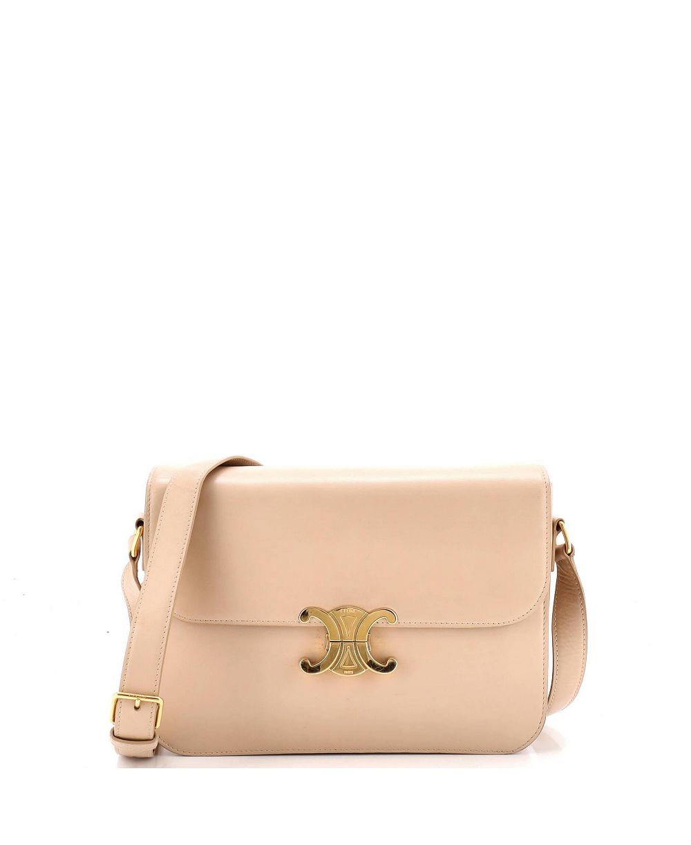 Сумка Celine Large Triomphe Shoulder Bag из гладкой телячьей кожи (б/у)