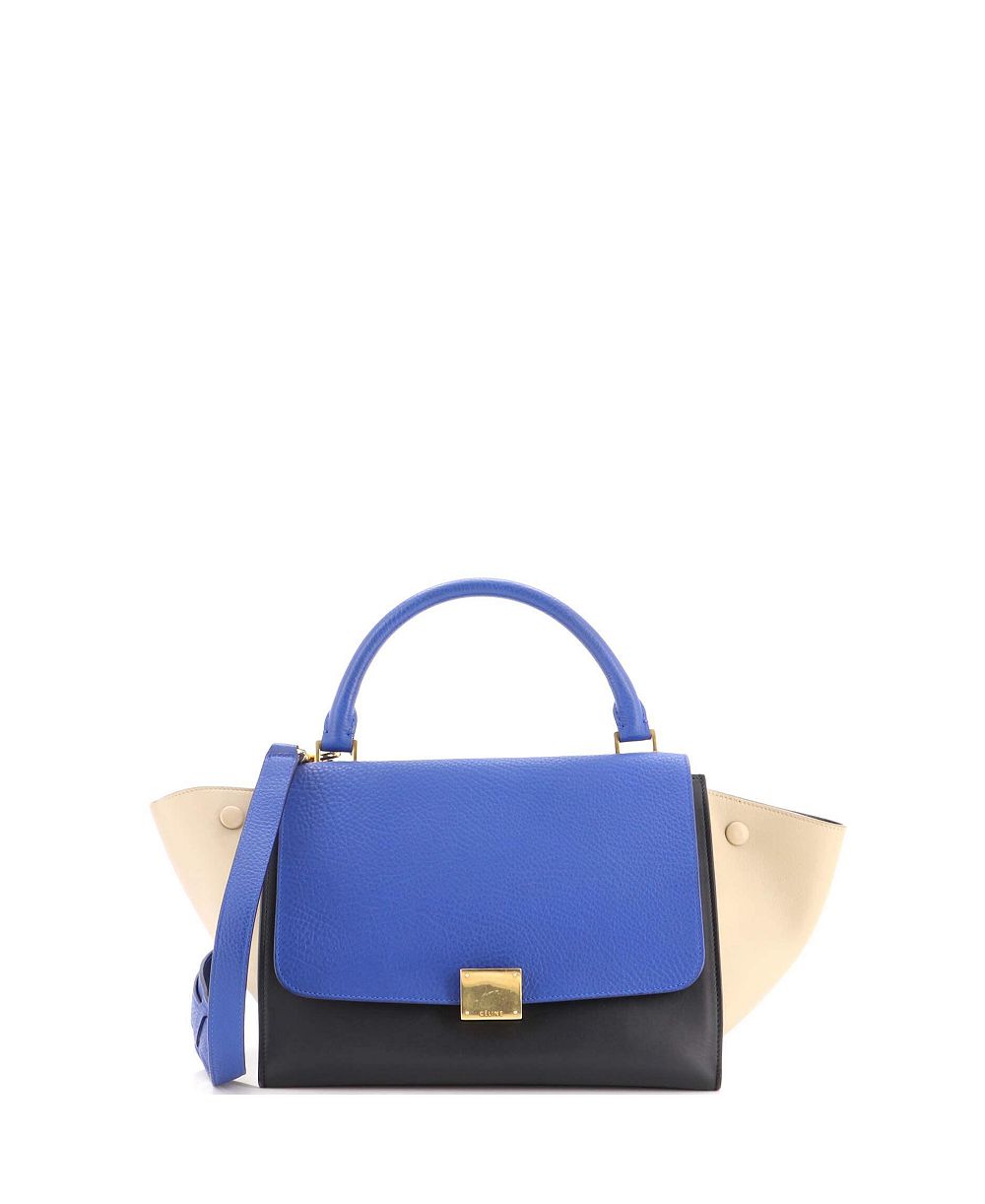 pre-owned celine маленькая кожаная сумка-мессенджер трапеза триколор
