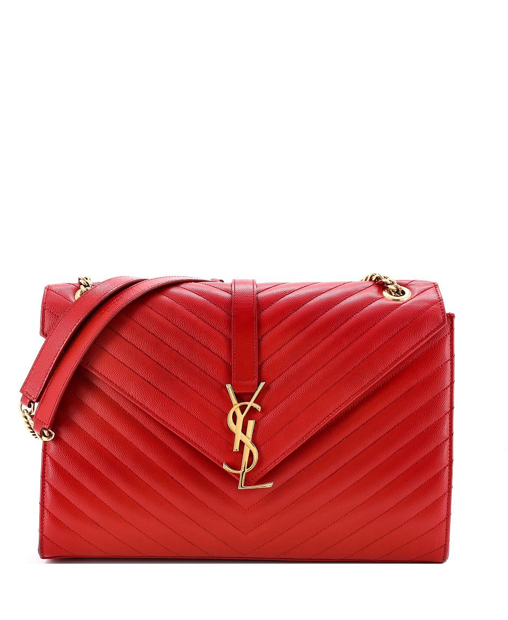 Pre-Owned Saint Laurent большая сумка-саквояж Classic Monogram Envelope из стеганой кожи Matelasse Chevron