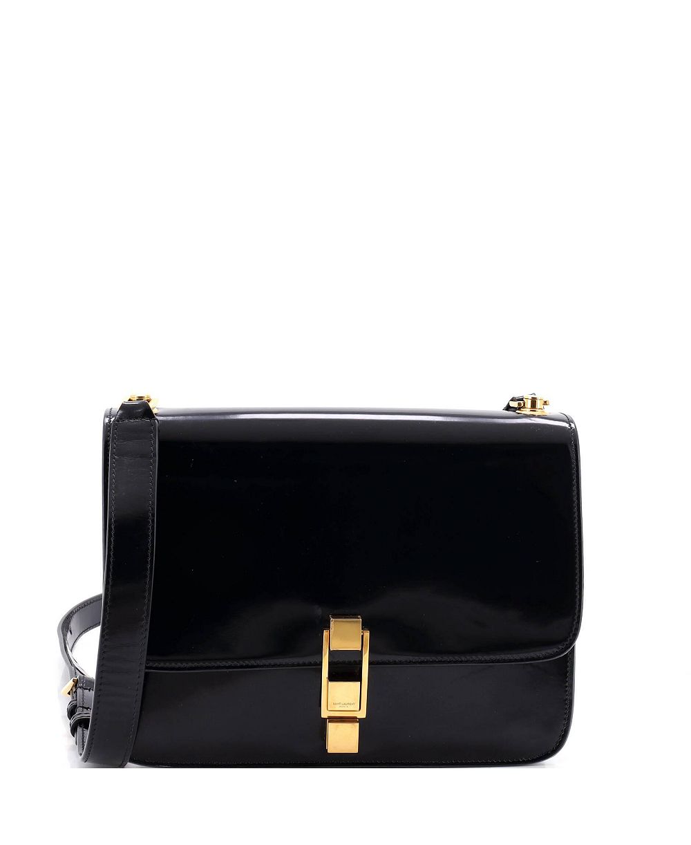 Б/у сумка-сакель Saint Laurent Medium Carre из лакированной кожи