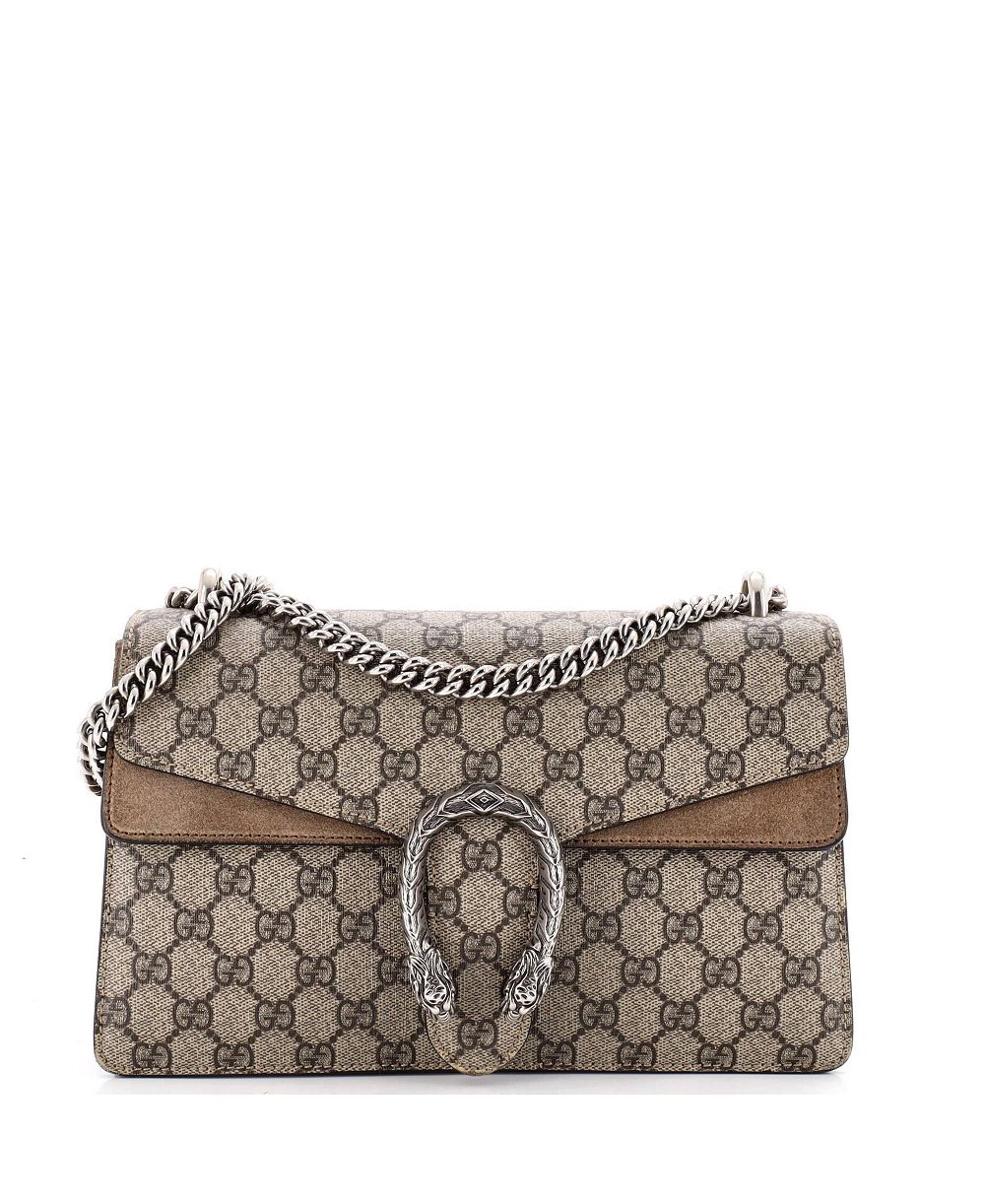 Сумка Pre-Owned Gucci Dionysus Small GG из лакированной ткани, через плечо