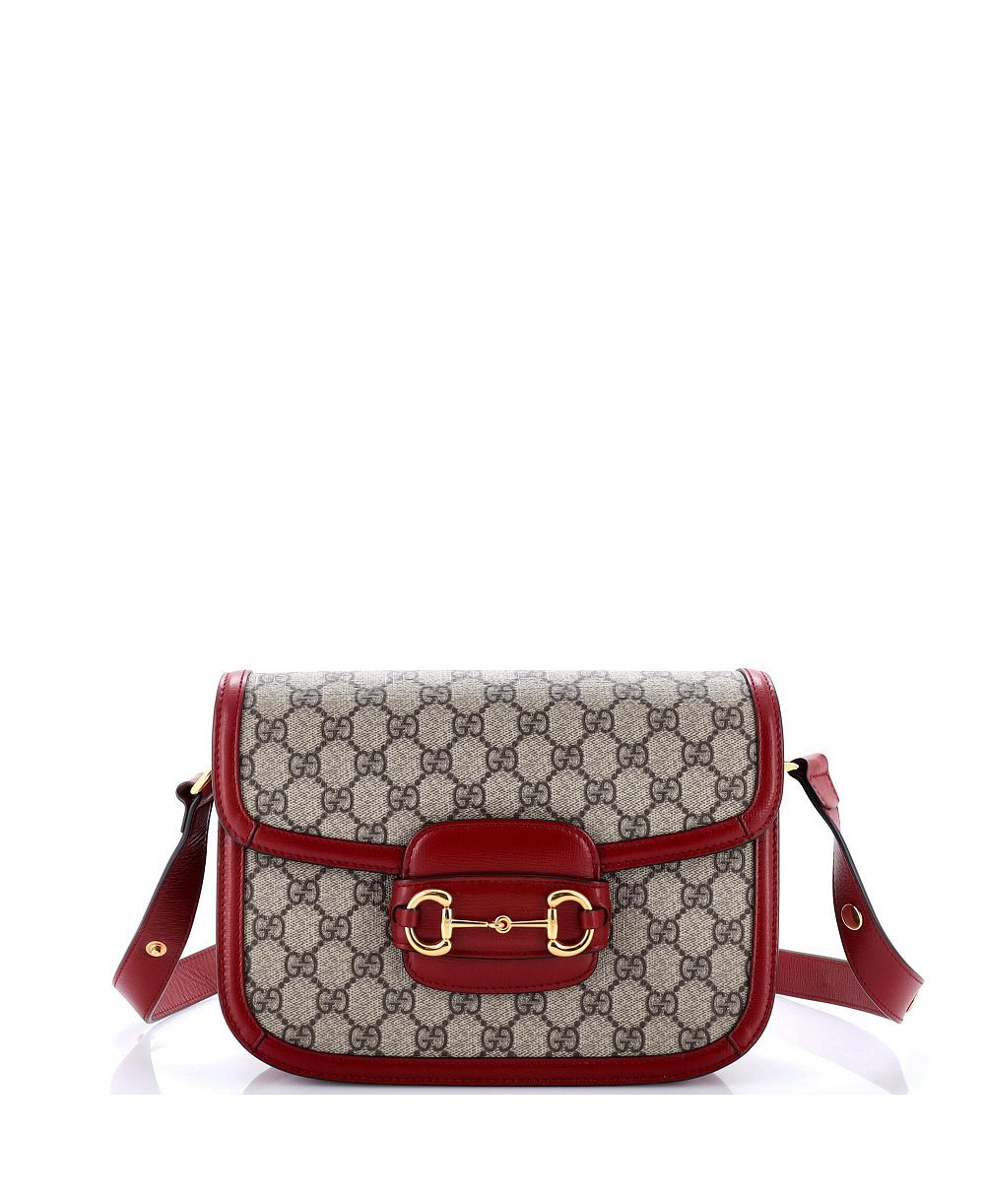 Б/у маленькая сумка через плечо Horsebit 1955 от Gucci с покрытием GG и кожей