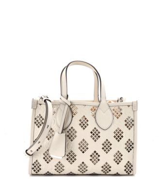 Pre-Owned Gucci Small Convertible Tote GG Debossed Laser Cut Leather