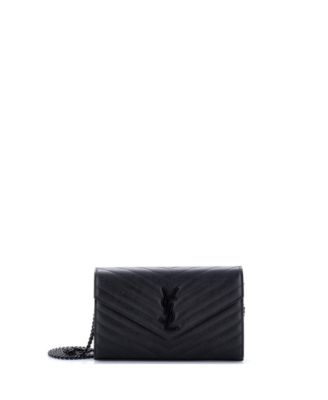 Б/у средний кошелек на цепи Saint Laurent Classic Monogram Matelasse Chevron из кожи