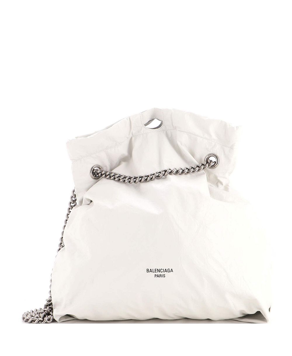 Б/у кожаная сумка-тоут Balenciaga Medium Crush Chain с цепочкой
