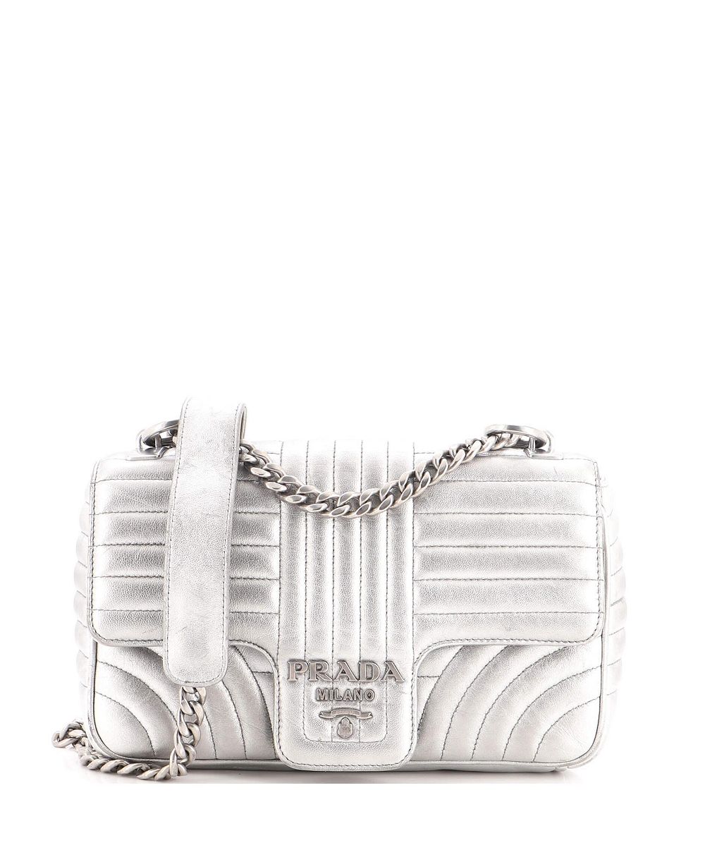 Сумка через плечо Prada Medium Chain Flap из стеганой кожи Diagramme, Pre-Owned