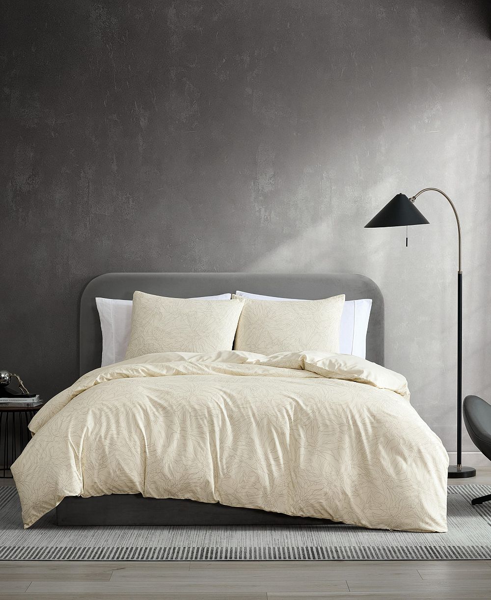 Комплект постельного белья Kenneth Cole New York Linear Floral из 3 предметов, пододеяльник, King