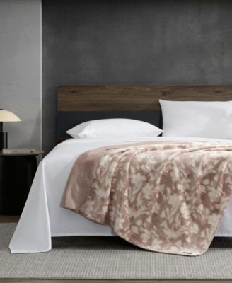 Kenneth Cole New York Faded Floral Plush Throw Blanket, 60" x 50"