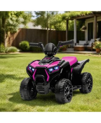 homfan 6V Battery Powered Electric ATV Ride-On Car for Kids Ages 2-6 with Lights Music All-Terrain Tires Safe 3.5mph Speed Outdoor Toy for Toddlers