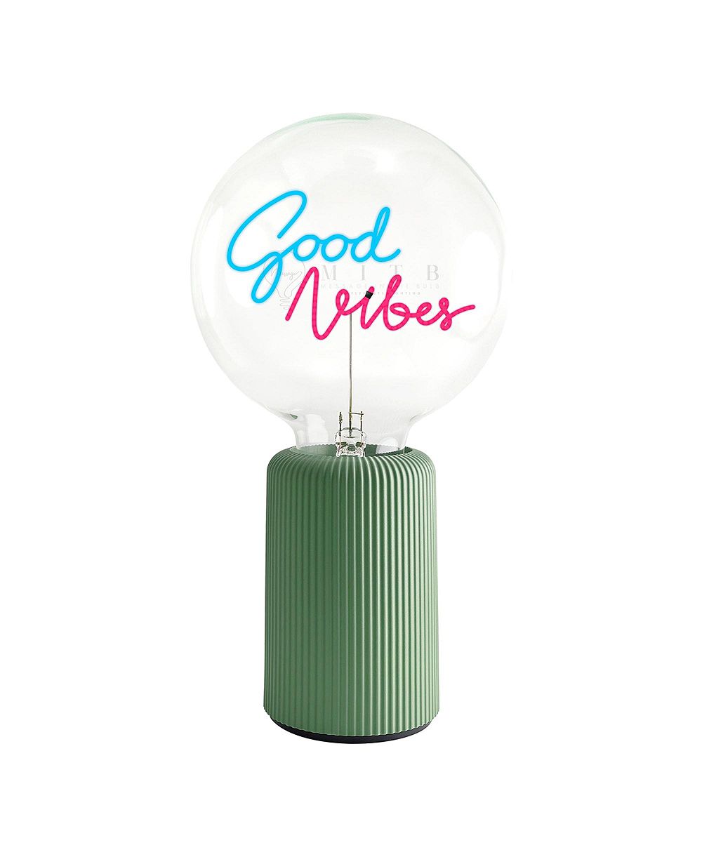 MITB настольная лампа Bulb Good Vibes с основанием, портативная, оливковая, стиль Pop Nomad
