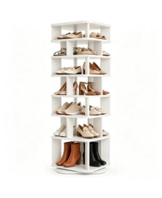 Aheaplus 7-Tier Rotating Shoe Rack Tower, Corner Spinning Shoes Storage Organizer