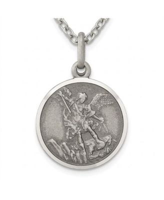 Curata Jewelry Sterling Silver St. Michael Medal Charm - 15MM (5/8 Inch