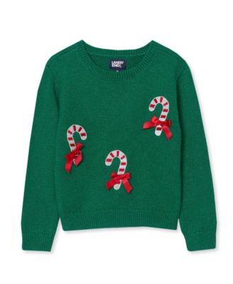 Lands' End Girls' 4-16 Long-Sleeve Applique and Intarsia Sweater