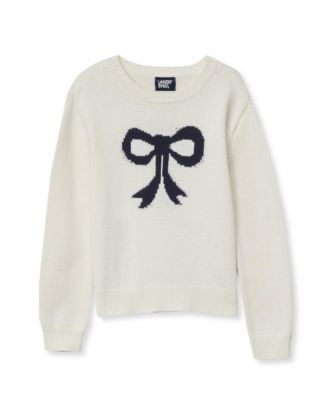 Lands' End Girls' 4-16 Long-Sleeve Intarsia Graphic Crewneck Sweater