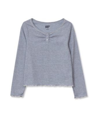 Lands' End длинная рукава пижама-хенли для девочек Big Girls
