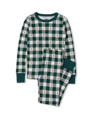 Red holiday trees/pine plaid