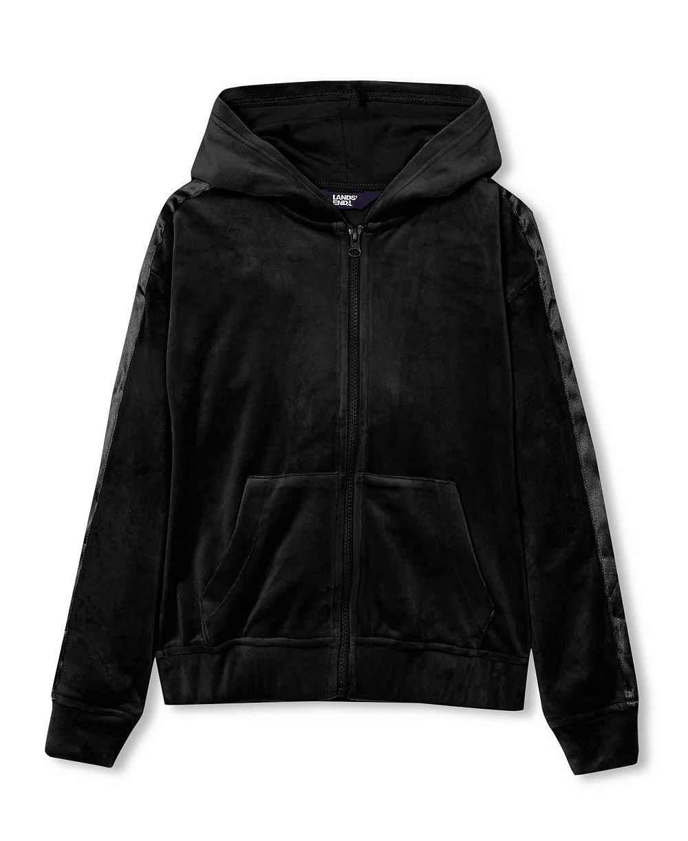 Lands' End Girls' 4-16 Velour Full-Zip Hoodie