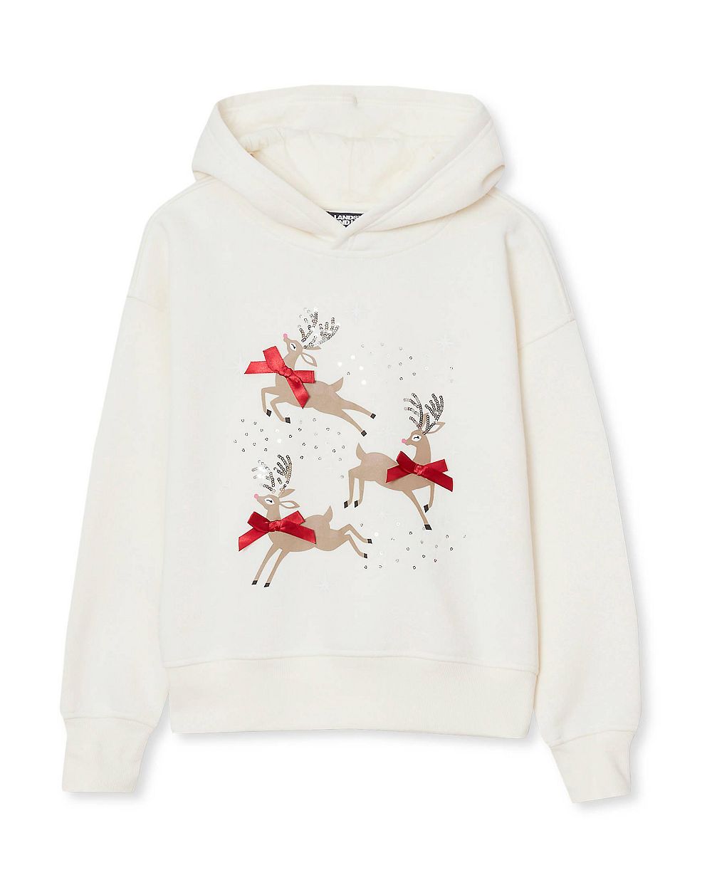 Lands' End Girls' 4-16 Oversized Dropped-Shoulder Long-Sleeve Hoodie