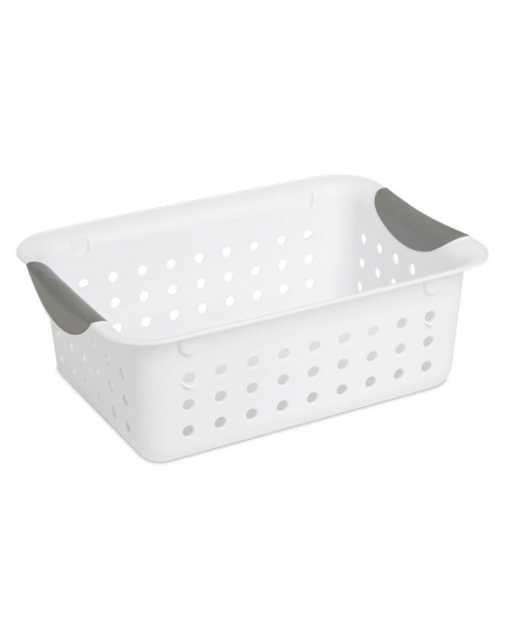 Sterilite 16228012 Small Ultra Plastic Storage Organizer Basket, White (36 Pack)