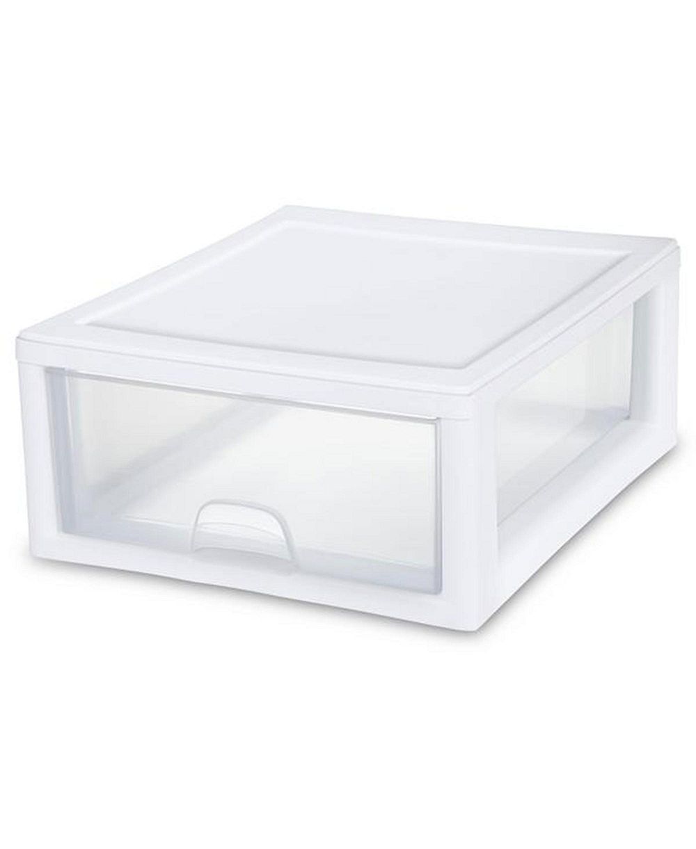 Sterilite 16 Quart Clear Plastic Stacking Storage Drawer Container Box, 18 Pack