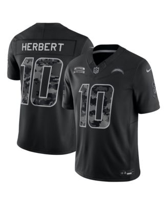 Мужская ограниченная джерси Nike Justin Herbert черный Los Angeles Chargers 2026 Salute to Service