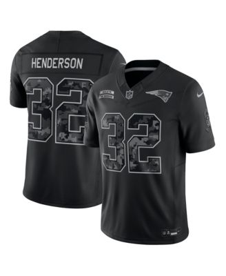 Men's Nike TreVeyon Henderson Black New England Patriots 2026 Salute to Service Limited Jersey