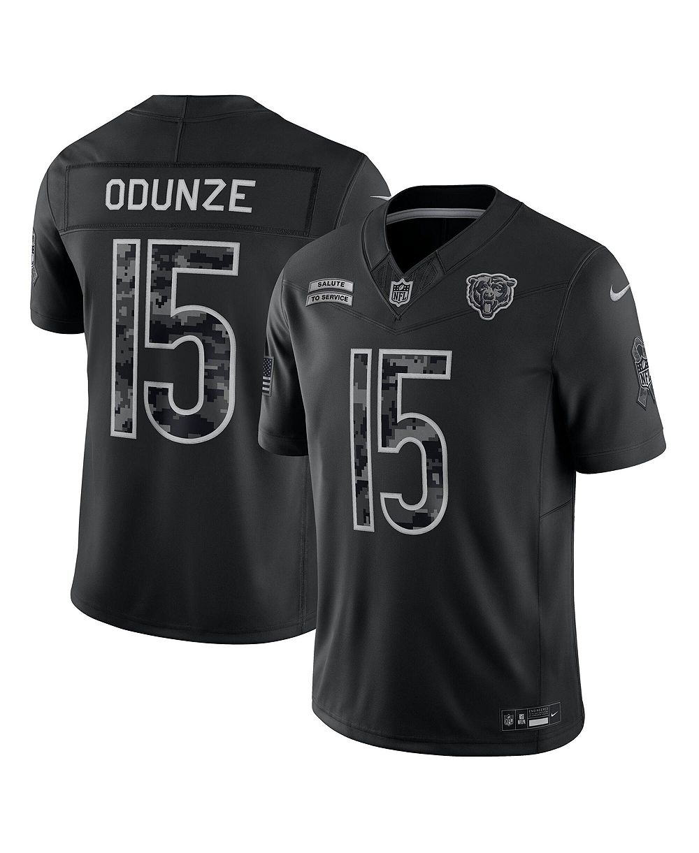 Мужская ограниченная джерси Nike Rome Odunze черный Chicago Bears 2026 Salute to Service