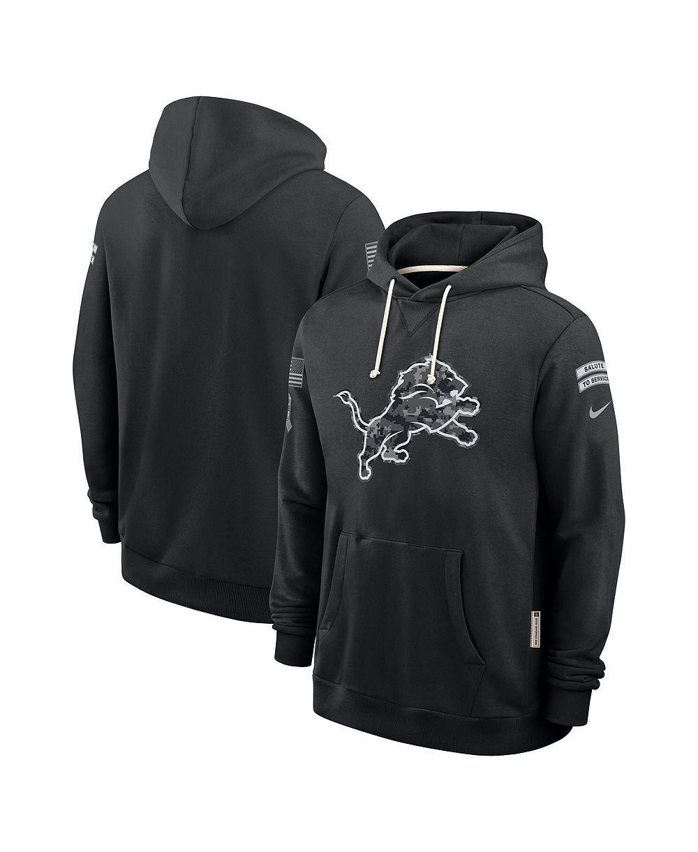 Мужской худи Nike черный Detroit Lions 2026 Salute to Service Sideline