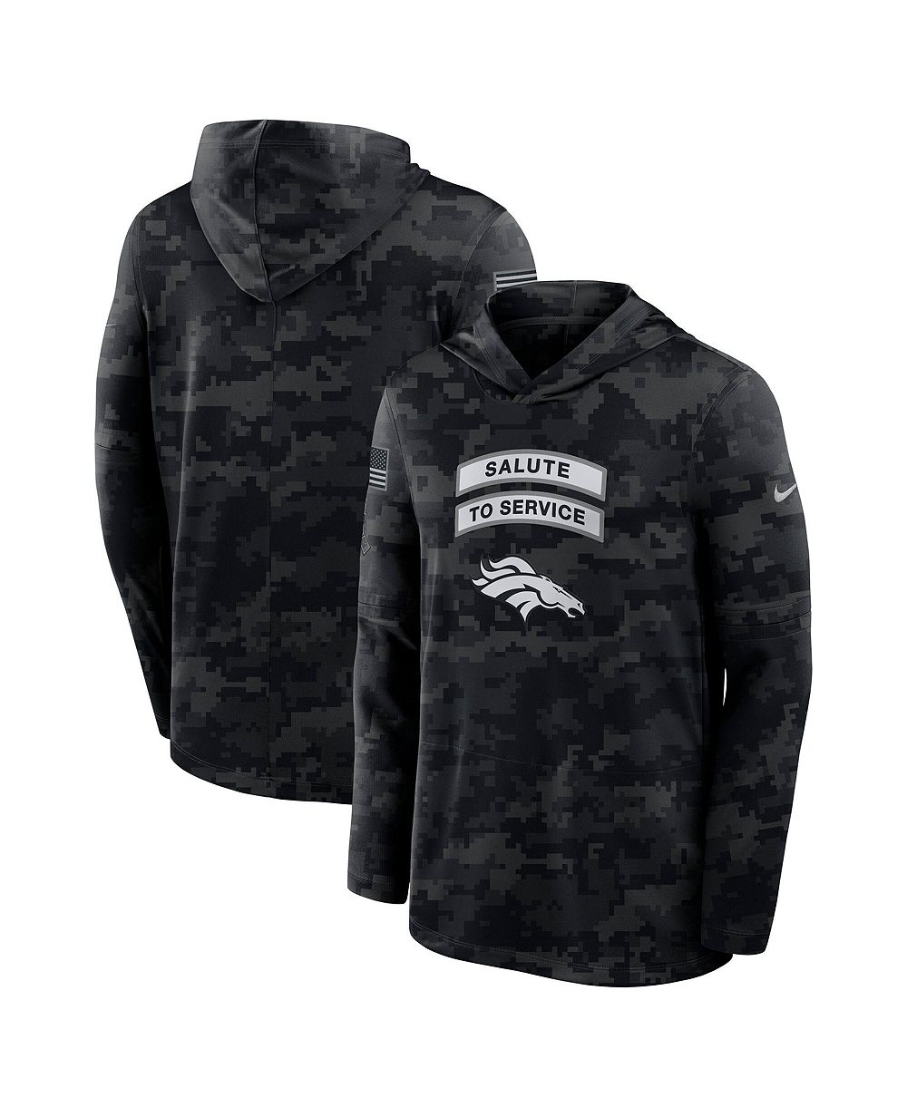Nike Men's Black Denver Broncos 2026 Salute to Service Sideline Lightweight Hooded Pullover