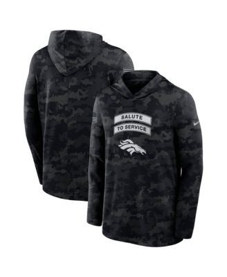 Nike Men's Black Denver Broncos 2026 Salute to Service Sideline Lightweight Hooded Pullover