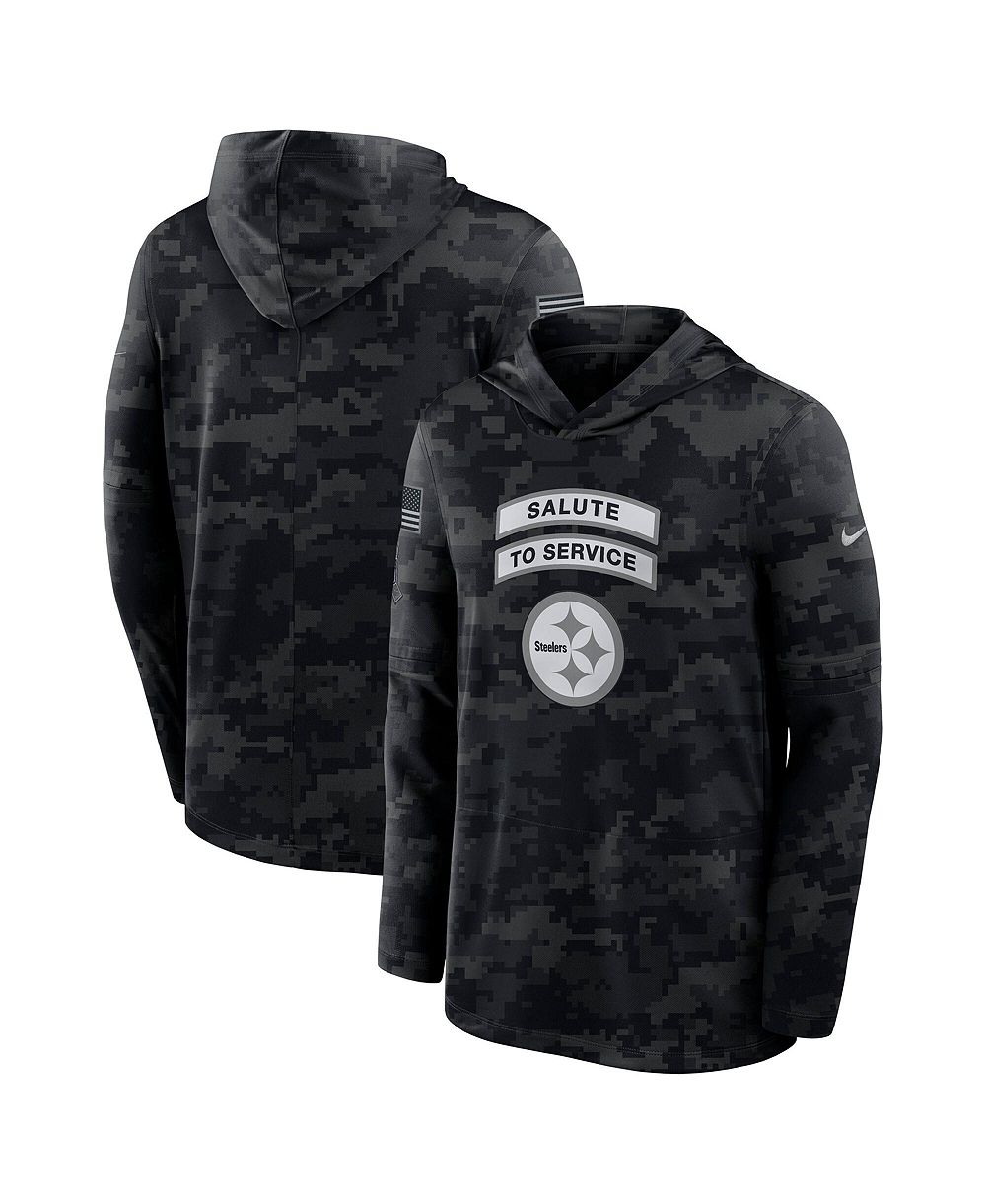 Nike Men's Black Pittsburgh Steelers 2026 Salute to Service Sideline Lightweight Hooded Pullover