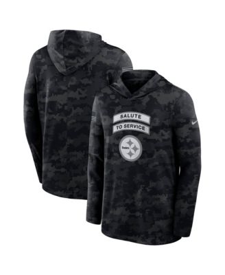 Nike Men's Black Pittsburgh Steelers 2026 Salute to Service Sideline Lightweight Hooded Pullover