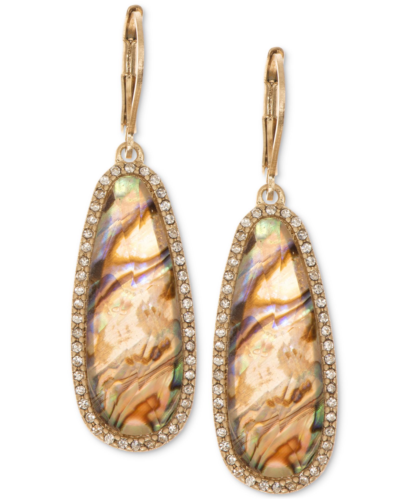 Серьги lonna & lilly Gold-Tone Iridescent Stone Drop