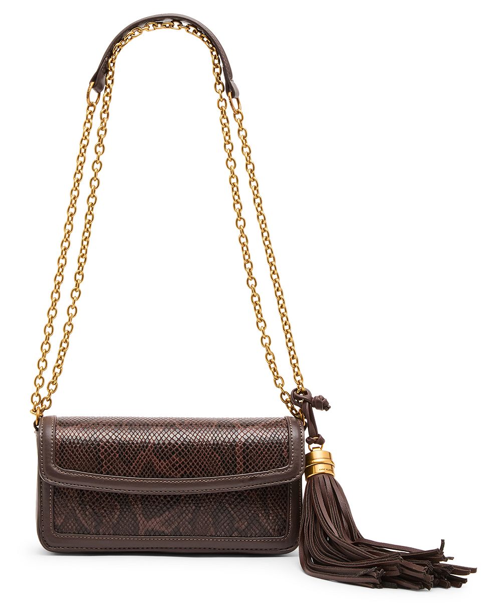Anne Klein Chain Flap with Tassel Small Crossbody Shoulder Handbag