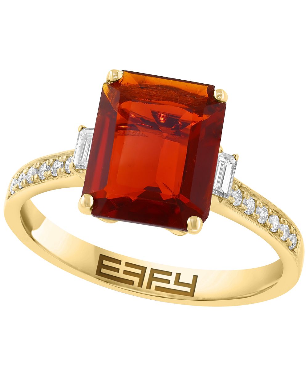 EFFY Collection Fire Opal and Diamond Ring (1-7/8 ct. t.w.) in 14k Yellow Gold