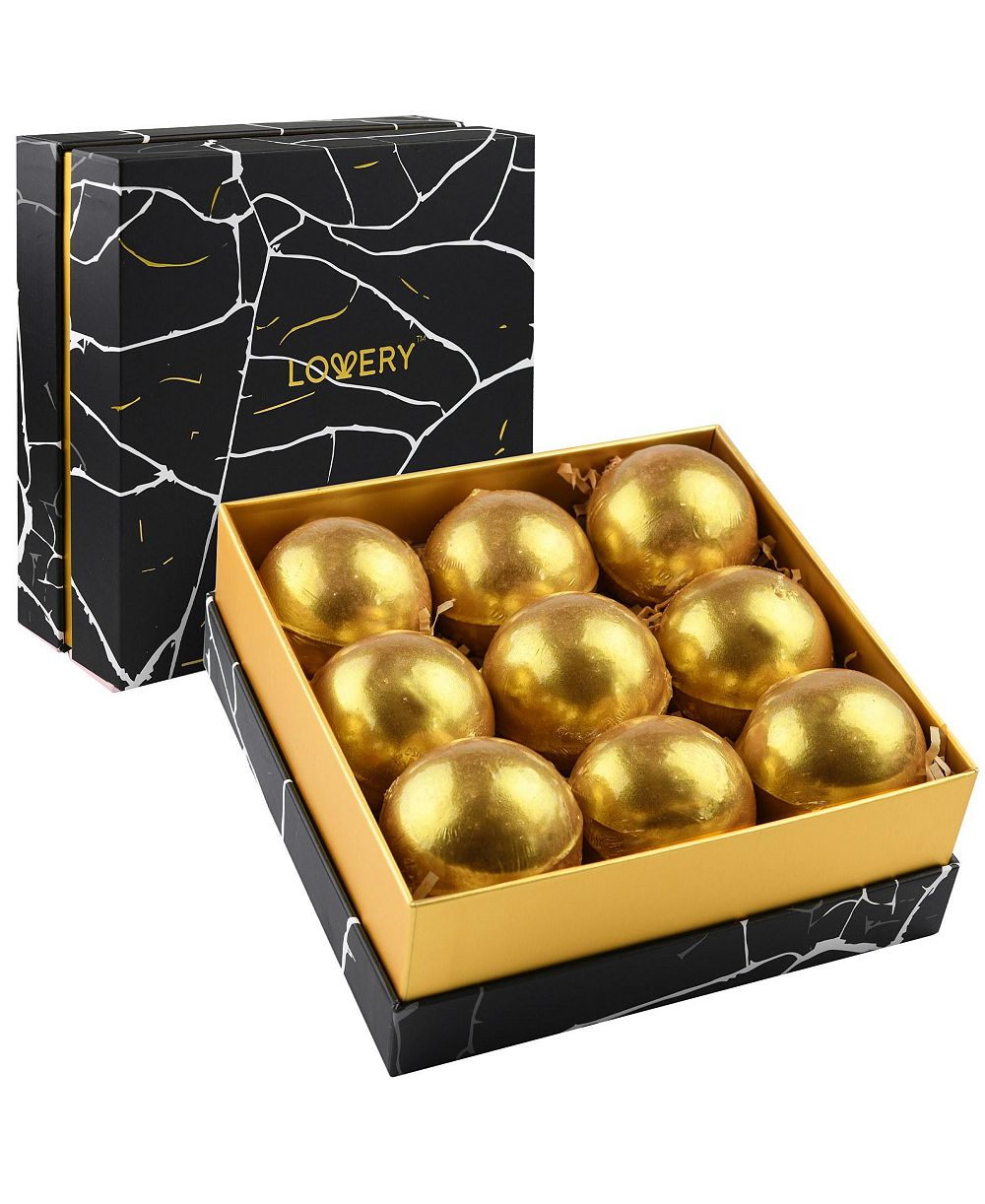 Lovery набор бомбочек для ванны 24K Gold, роскошный подарочный набор мраморных шипящих бомбочек, 9 штук для ванны и спа