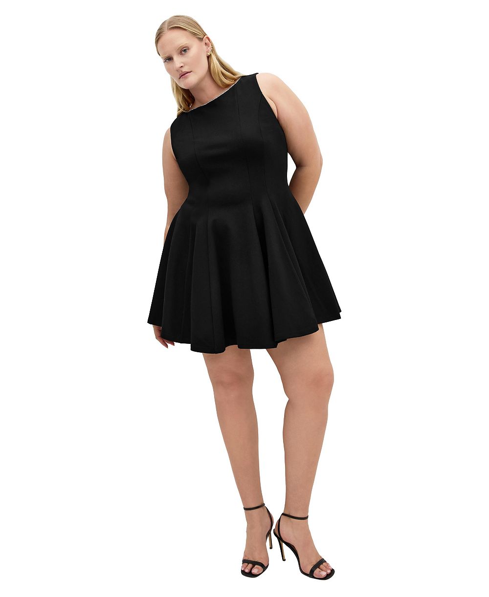CITY CHIC женское мини-платье А-силуэта с круглым вырезом большого размера Mary