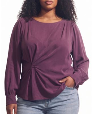 Universal Standard Plus Size Sabrina Twist Front Stretch Cupro Blouse