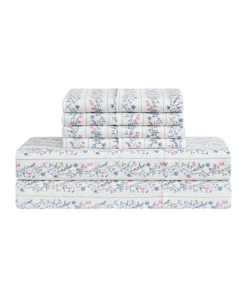 Lucky Brand Printed Microfiber 6-Piece Sheet Set, Full