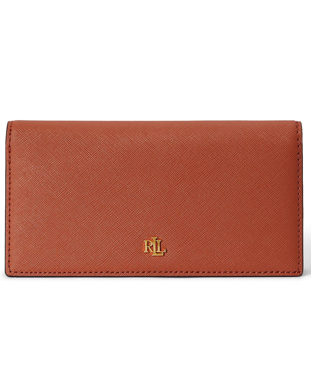 Мини-кошелек Lauren Ralph Lauren из кожи с застежкой-_snap_ и перекрестным тиснением