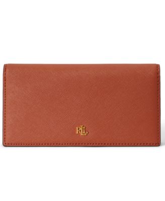 Мини-кошелек Lauren Ralph Lauren из кожи с застежкой-_snap_ и перекрестным тиснением