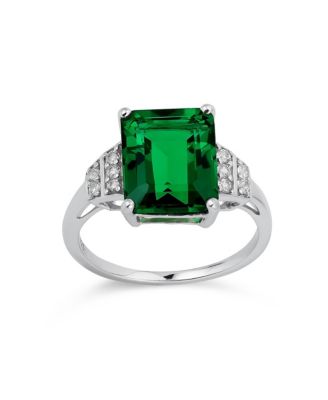 Bling Jewelry массивное кольцо в стиле ар-деко с изумрудом (общий вес 3 карата) из стерлингового серебра