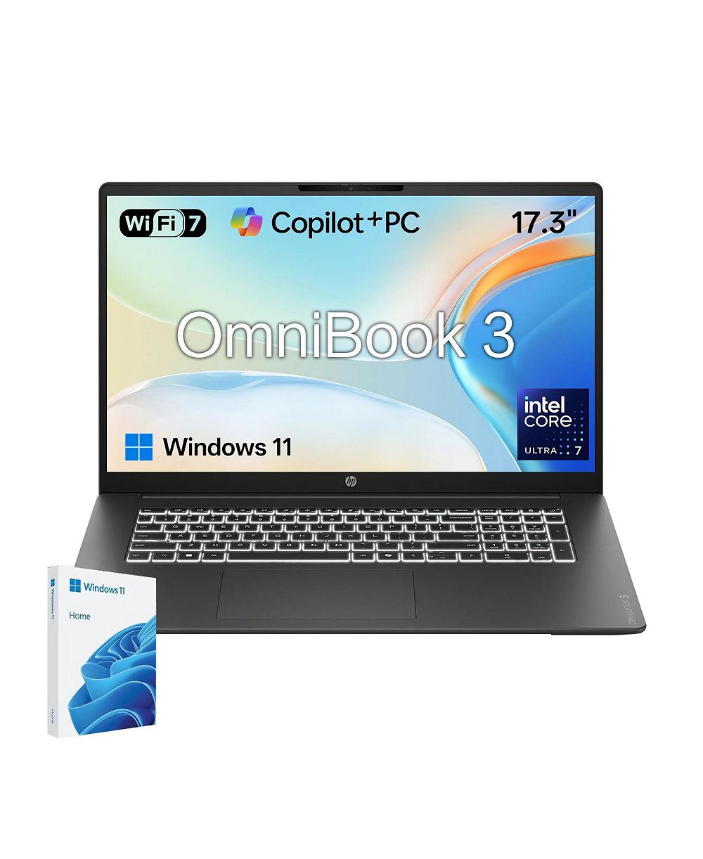 HP OmniBook 3 ноутбук 17,3" FHD, Intel Core Ultra 7 255U, 24 ГБ DDR5, 512 ГБ SSD