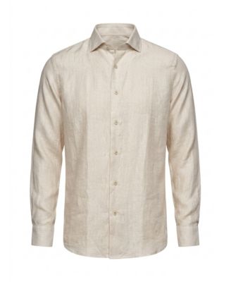Garnet Men's Linen-Blend Long Sleeve Dress Shirt