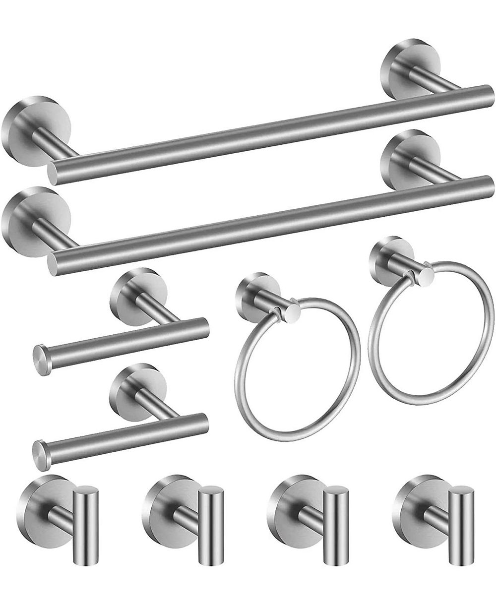 CYQBD 10Pieces 24" Bathroom Hardware Set Towel Bar Toilet Paper Holder Robe Hook