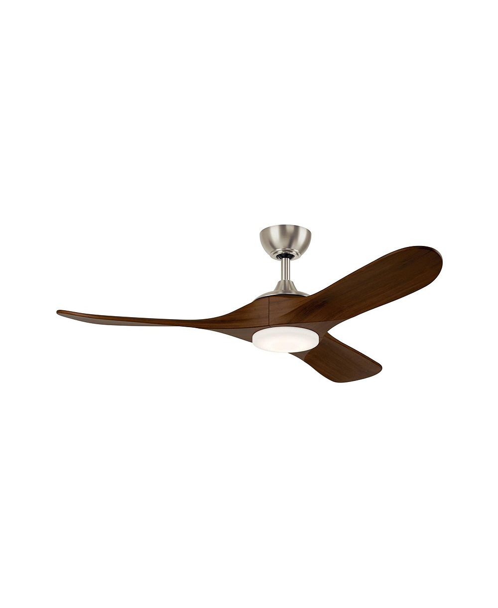 Потолочный вентилятор Kichler Mylo 52 дюйма, матовый никель, натуральные деревянные лопасти