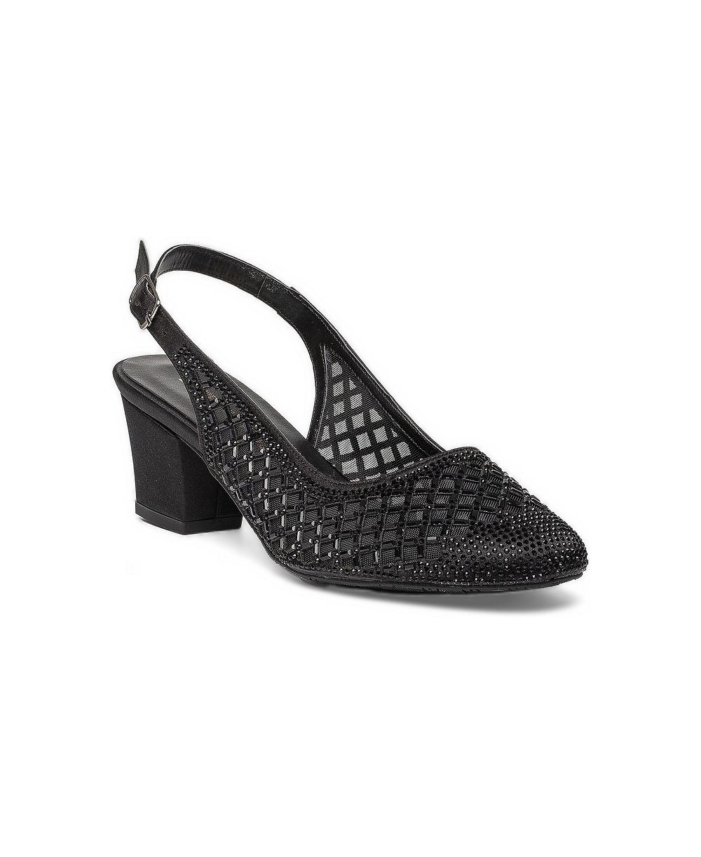Forever and Always Shoes Women's Gabrielle Slingback Block Heel Pump